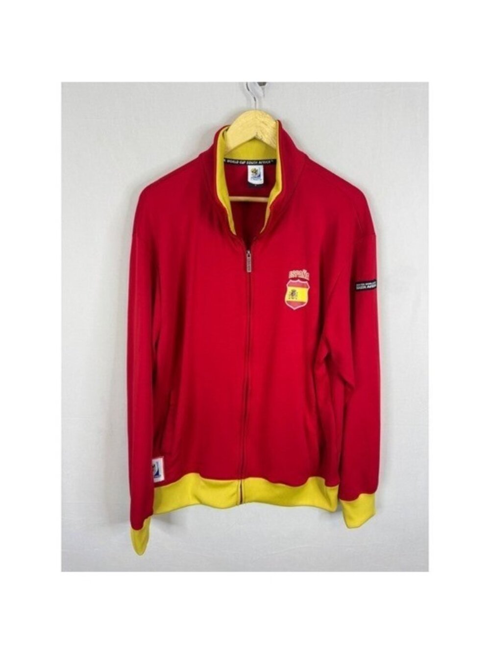FIFA 2010 World Cup South Africa Spain Espana Track Jacket Red Yellow Mens XL
